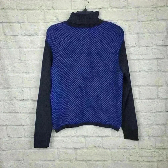 Talbots Turtle Neck Sweater Black Blue  Sz L Petite - Picture 2 of 5